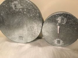 2 round metal Wall Pockets with distressed finish image 4