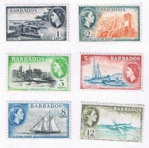 Stamps Barbados Definitives QEII 1953-57 Part Set To 12 Cents MLH - £2.32 GBP