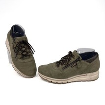 Mephisto Mobils Womens Gwenn Sz 9 Green Moss Leather Wedge Sneaker Lace Zip Up - £77.24 GBP