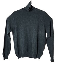 Eddie Bauer Men L Italian Wool Turtleneck Green Pullover Sweater - £34.42 GBP