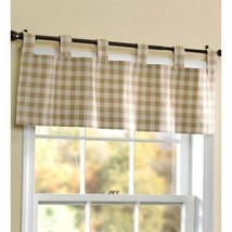Plow &amp; Hearth 40&quot;W X  15&quot;L  Thermalogic Check Tab-Top Valance Curtain, in GREEN - £15.29 GBP