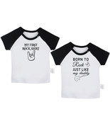 My First Rock Shirt &amp; Born to Rock just Like My Daddy Infant Baby T-shir... - £15.68 GBP