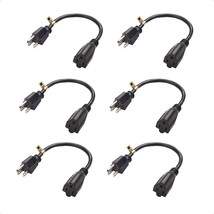 Cable Matters 6-Pack 16 AWG Heavy Duty Power Extension Cord 1 ft, UL Lis... - £29.08 GBP
