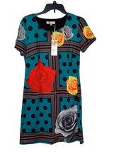 Aryeh Women Sun Dress Floral Print Polka Dot Short Sleeve Multicolor Medium NWT - £23.35 GBP