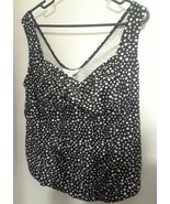 Women&#39;s Coldwater Creek Swimsuit Top Tankini Black White Pink 22 FREESHIP - $336.54 MXN