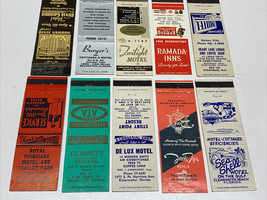 10 Vintage Front Strike Matchbook Covers Sea Shell Jack Far &amp; Gummos Hotels Gmg - £19.33 GBP