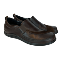 Ecco Loafers Womens 38 Brown Leather Stretch Slip On Flats Light Shock Point 7.5 - £27.63 GBP