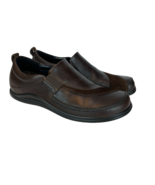 Ecco Loafers Womens 38 Brown Leather Stretch Slip On Flats Light Shock P... - £27.72 GBP