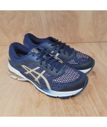 Asics Women&#39;s Sneakers Size 7 M Gel Kayano 26 Blue Running Shoes Gold Du... - £34.50 GBP