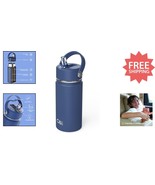 Navy Blue 14oz Kids Water Bottle with Spill-Proof Straw - Perfect for Sc... - $568.83 MXN