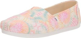 TOMS Flats Alpargata Candy Pink Tie Dye Canvas Print Comfort Slip-On Shoes NEW - £41.56 GBP