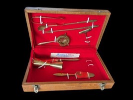 Vintage boxed Portable Bar Set Brass  MCM - $39.60