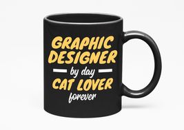 Make Your Mark Design Graphic Designer Cat Lover, Black 11oz Ceramic Mug - £17.25 GBP+