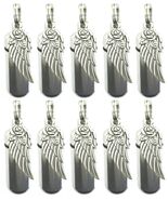 TEN Silver CREMATION URN Necklaces with Angel Wing Rose -  Loss of Loved... - $65.00