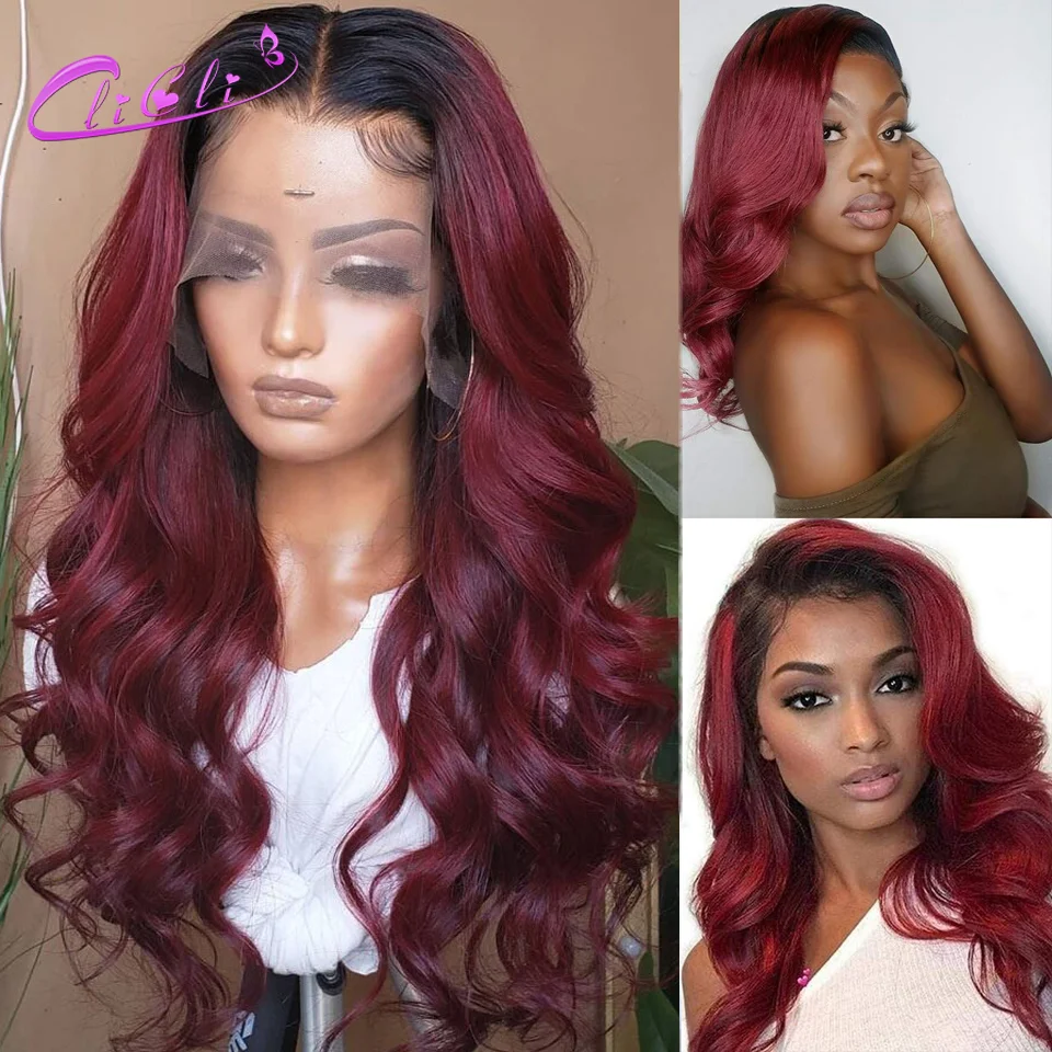 1B 99j Lace Front Wig Body Wave 4x4 Closure Wig Ombre Blonde Human Hair Wigs P - £63.32 GBP+
