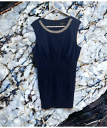 NWT Connected Apparel Dress Size 16 Navy Embellished Sleeveless Cocktail - £31.52 GBP