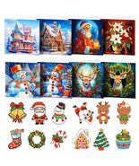 8 Santa Claus, Snowmen, Reindeer Christmas Greeting Cards Bead  COMPLETE... - €29,57 EUR