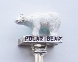Collector Souvenir Spoon USA Alaska Polar Bear 3D Figural Colorized - £11.79 GBP