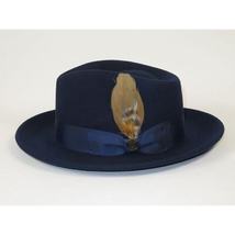 Bruno Capelo Hat Australian Wool Fedora Teardrop Crushable Bel Air BL591 Navy image 7