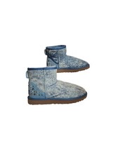 UGG MINI STUDDED Crystal BLING LIGHT DENIM Sheepskin BOOTS Size 7 - $133.65