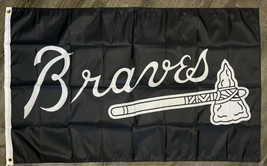 Atlanta braves logo flag 3x5 ft black white banner man cave garage thumb200