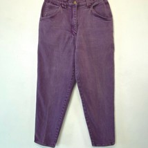 Vintage 1980s Bonjour Jeans Purple 32x27 High Waist Tapered Leg H2 31-86... - $17.95