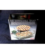 Vintage Rosti Expandable Trivet Casserole Dish Holder Chrome Made in Italy - $12.86