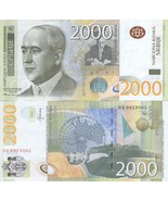 Serbia Banknote 2000 Dinara Dinar Dinars, UNC, 2012, Prefix AK - $650.49 MXN