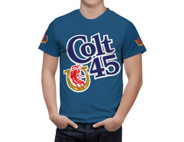 Colt 45 Beer Blue T-Shirt, High Quality, Gift Beer Shirt - £25.47 GBP