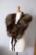 Dark Brown Fox Real Fur Stole Wrap, Vintage Fox Shawl, Fox Stole, Taxidermy - £119.62 GBP