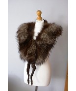 Dark Brown Fox Real Fur Stole Wrap, Vintage Fox Shawl, Fox Stole, Taxidermy - $203.75 CAD