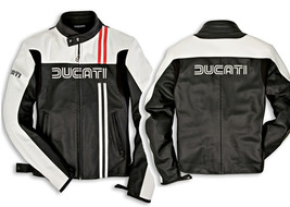    Ducati 80&#39;s 2010 Leather Jacket FOR MEN - £205.24 GBP