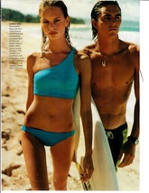 2001 Original Vogue Magazine Print Ad Sexy Blonde Girl in Bikini on Beach - $12.55