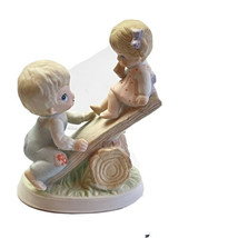 Homco Girl and Boy On Seesaw Teeter Totter Figurine #1406 - £6.78 GBP