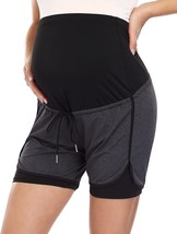 Maternity Shorts Women&#39;s Athletic Shorts Double Layer Drawstring Size L ... - $14.84
