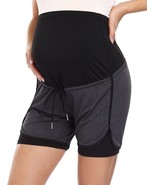 Maternity Shorts Women&#39;s Athletic Shorts Double Layer Drawstring Size L ... - $14.84