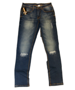 Dark Sea Blue Stonewash With Front Rips Straight Regular Jeans  BNWT&#39;S W... - £14.32 GBP