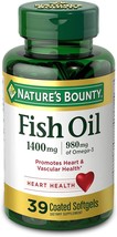 Nature&#39;s Bounty Fish Oil, Dietary Supplement, Omega 3, Supports Heart Health, 14 - £28.70 GBP