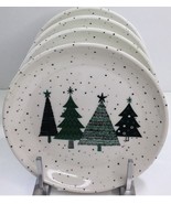 4 Salad Dessert Plate Trees Balsam &amp; Fir 8&quot; Plates Melamine Christmas Tr... - $40.55 CAD