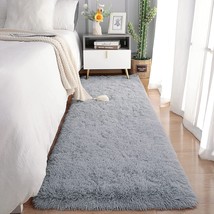 Grey Chicrug Soft Area Rugs For Bedroom Living Room Plush Fluffy Rug 2X6 Ft. - £27.91 GBP
