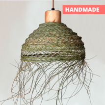 Woven Pendant Lamp Handcrafted Esparto Lampshade and pendant Light for f... - £39.39 GBP