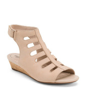 New Clarks Beige Pink Leather Comfort Wedge Sandals Size 7.5 M Size 8.5 M $98 - £52.43 GBP