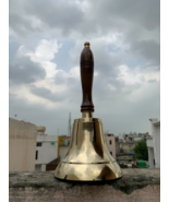 11&quot; Solid Brass Hand Bell School Bell with Wood Handle Call Service Bell - $922.25 MXN