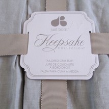 Just Born Keepsake Collection Tailored Crib Skirt Linen Gray In Box - $49.48