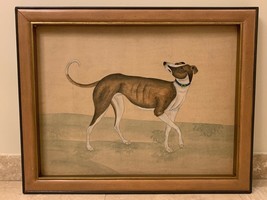Hand Painted Maitland-Smith Greyhound Portrait Framed Artwork on Wood - £394.39 GBP