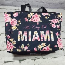 Robin Ruth City Of Miami Tote Bag Rose Floral Overnight Weekender  - £15.08 GBP