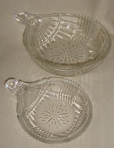 Fifth Avenue Crystal Ornament 2 Pc Snack Set 12&quot; Large bowl, 6&quot; Small Bowl - £15.77 GBP