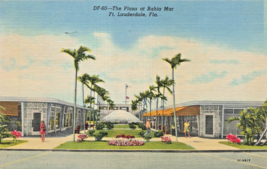 Ft Lauderdale Florida~The Plaza At Bahia MAR~1956 Postcard - £5.47 GBP