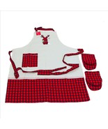 Camp Christmas Apron and Pot Grabbers 3 Piece Set - $293.50 MXN