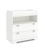 Modern Nursery 2 Drawer Storage Baby Changing Table in White - $9,163.14 MXN